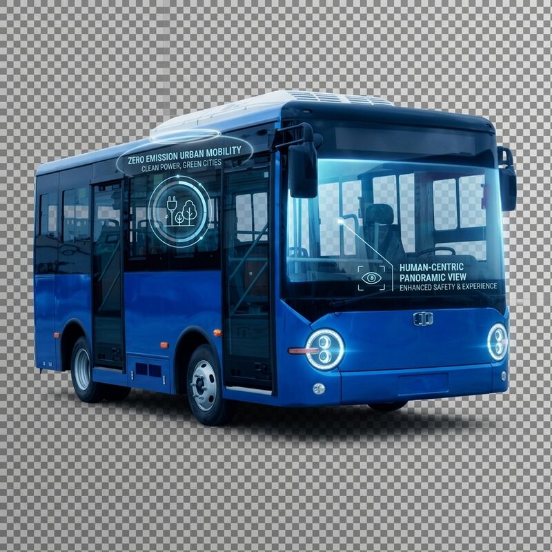 6,6m Uzunlukta, 16 Koltuklu, 180km Menzilli Saf Elektrikli Şehir İçi Toplu Taşıma Otobüsü